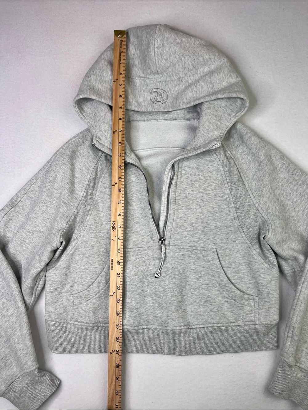 Lululemon Scuba Oversized Hoodie Heather Gray Half Zip Fleece Pullover XS/S